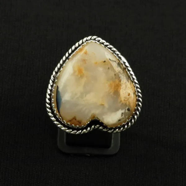 Natural Maligano Jasper 2 Micron Sterling Silver Plated Handmade Ring - Size 9 (Adjustable) — photo 2