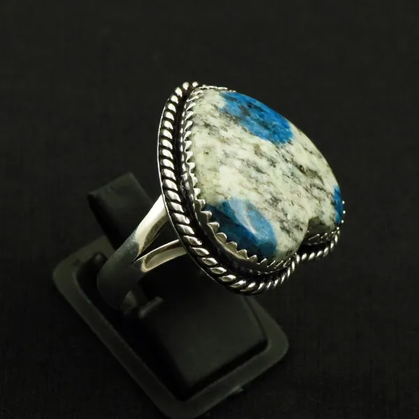 Natural K2 Jasper 2 Micron Sterling Silver Plated Handmade Ring - Size 9 (Adjustable) — photo 1