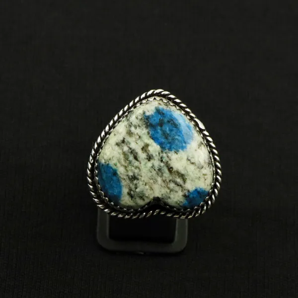 Natural K2 Jasper 2 Micron Sterling Silver Plated Handmade Ring - Size 9 (Adjustable) — photo 2