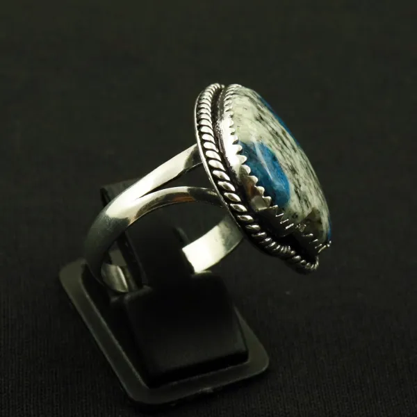 Natural K2 Jasper 2 Micron Sterling Silver Plated Handmade Ring - Size 9 (Adjustable) — photo 3
