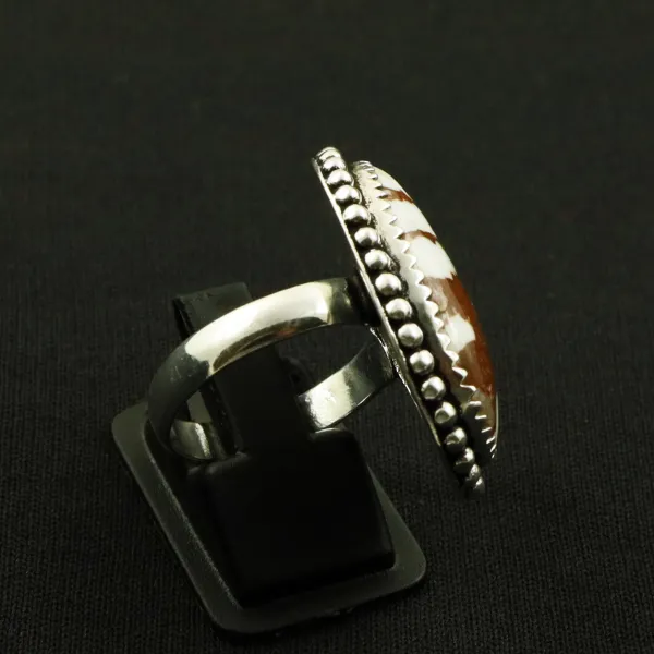 Natural Wild Horse 2 Micron Sterling Silver Plated Handmade Ring - Size 9 — photo 3