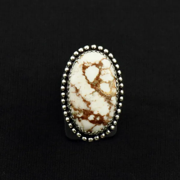 Natural Wild Horse 2 Micron Sterling Silver Plated Handmade Ring - Size 9 — photo 2