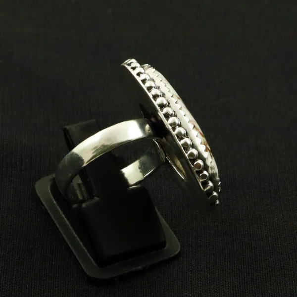 Natural Wild Horse 2 Micron Sterling Silver Plated Handmade Ring - Size 9 — photo 3