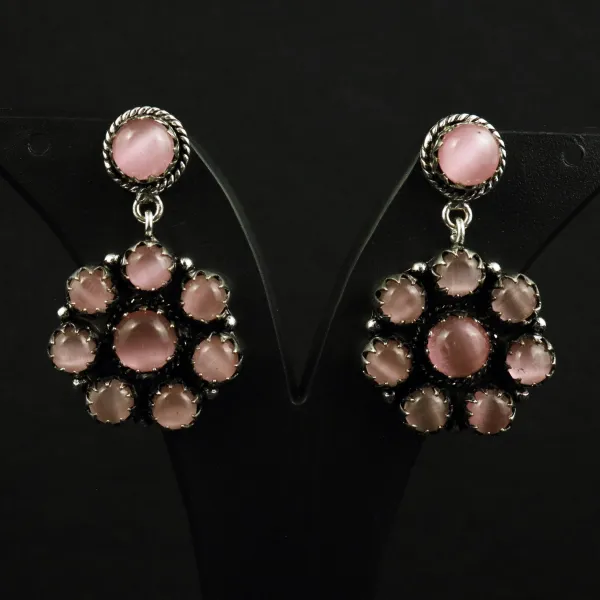 Natural Monalisa Sterling Silver Plated Handmade Stud Earring — photo 1