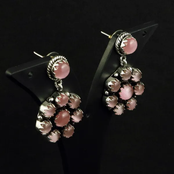 Natural Monalisa Sterling Silver Plated Handmade Stud Earring — photo 2