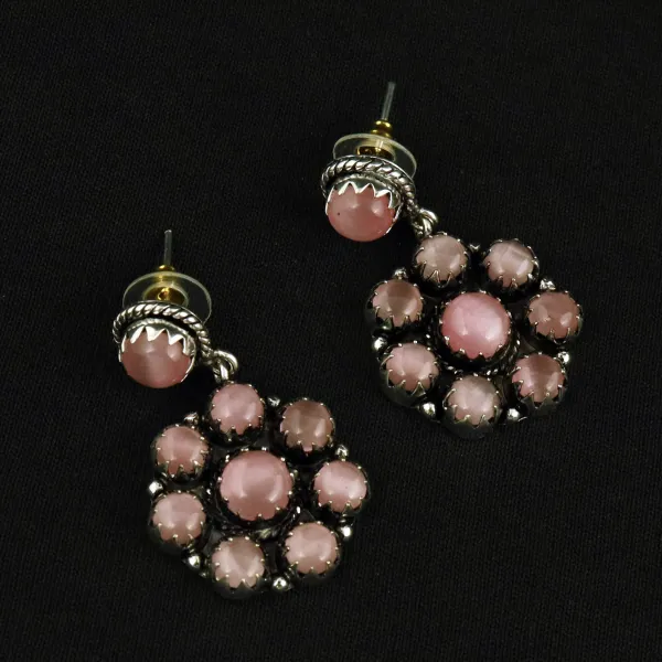 Natural Monalisa Sterling Silver Plated Handmade Stud Earring — photo 3