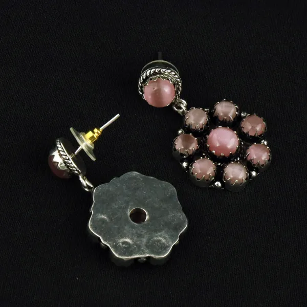 Natural Monalisa Sterling Silver Plated Handmade Stud Earring — photo 4