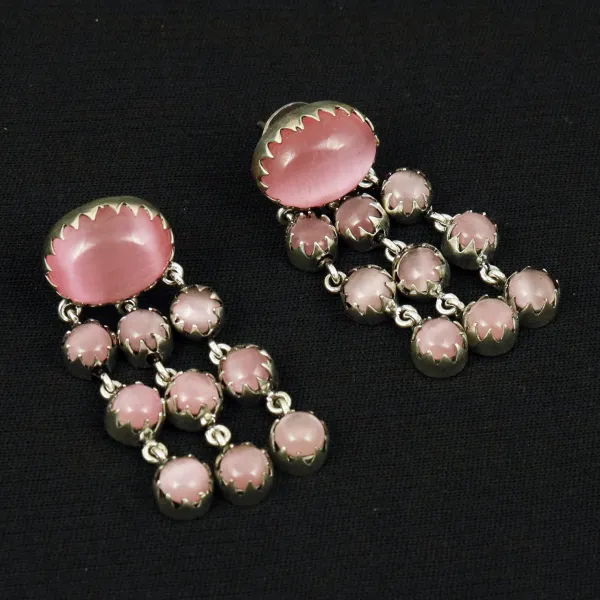 Natural Monalisa Sterling Silver Plated Handmade Stud Earring — photo 2