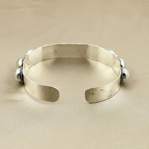 Natural 8MM Rainbow Moonstone Sterling Silver Plated Handmade Cuff Bangle — photo 4