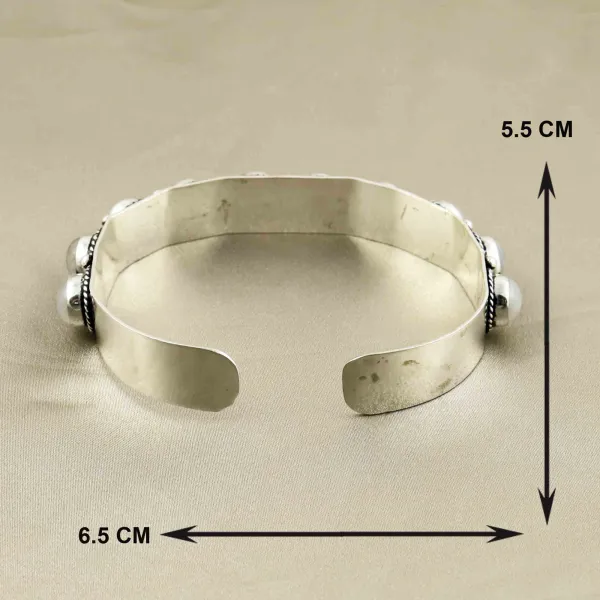 Natural 8MM Rainbow Moonstone Sterling Silver Plated Handmade Cuff Bangle — photo 5