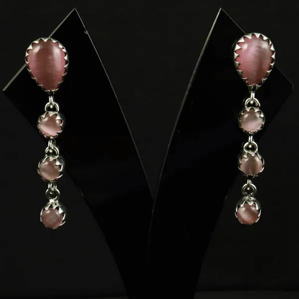 Natural Monalisa Sterling Silver Plated Handmade Stud Earring — photo 1