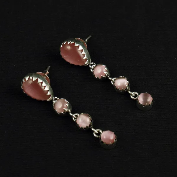Natural Monalisa Sterling Silver Plated Handmade Stud Earring — photo 2