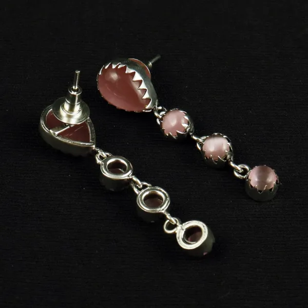 Natural Monalisa Sterling Silver Plated Handmade Stud Earring — photo 3