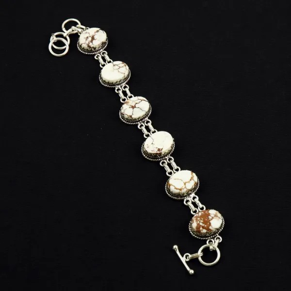 Natural Wild Horse Sterling Silver Plated Handmade Bracelet — photo 1