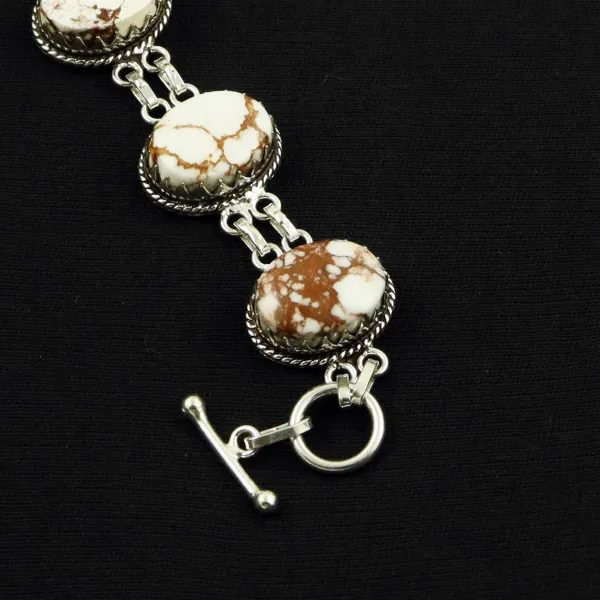 Natural Wild Horse Sterling Silver Plated Handmade Bracelet — photo 2