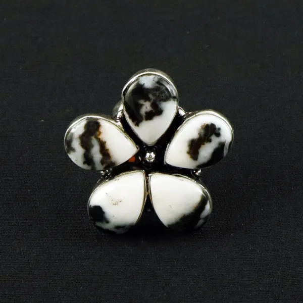 Natural Zebra Jasper Sterling Silver Plated Handmade Ring - Size 7 — photo 1