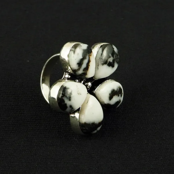 Natural Zebra Jasper Sterling Silver Plated Handmade Ring - Size 7 — photo 2