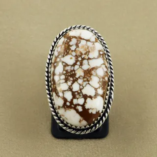 Natural Wild Horse Sterling Silver Plated Handmade Ring - Size 6.5