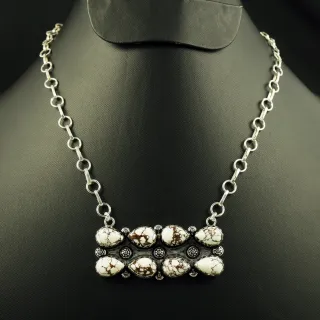 Natural Wild Horse Sterling Silver Plated Handmade Necklace