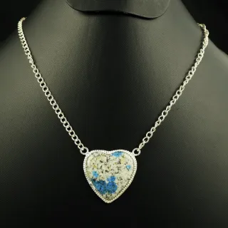 Natural K2 Jasper 2 Micron Sterling Silver Plated Handmade Heart Necklace