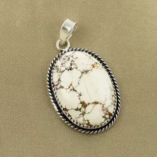 Natural Wild Horse Sterling Silver Plated Handmade Pendant