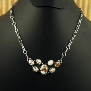 Natural Wild Horse Sterling Silver Plated Handmade Necklace