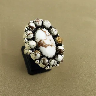 Natural Wild Horse 2 Micron Sterling Silver Plated Handmade Ring - Size 8.5