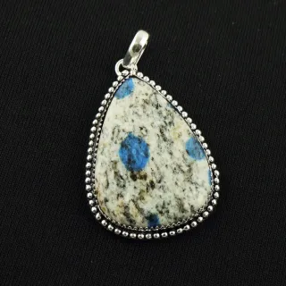 Natural K2 Jasper 2 Micron Sterling Silver Plated Handmade Pendant