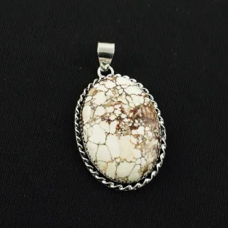 Natural Wild Horse 2 Micron Sterling Silver Plated Handmade Pendant