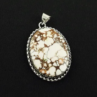 Natural Wild Horse 2 Micron Sterling Silver Plated Handmade Pendant