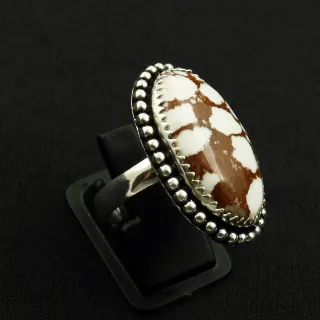 Natural Wild Horse 2 Micron Sterling Silver Plated Handmade Ring - Size 9