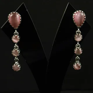 Natural Monalisa Sterling Silver Plated Handmade Stud Earring