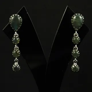 Natural Labradorite Sterling Silver Plated Handmade Stud Earring