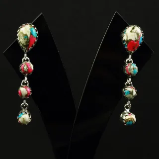 Natural Cotton Candy Sterling Silver Plated Handmade Stud Earring
