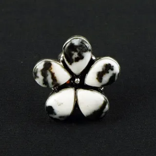 Natural Zebra Jasper Sterling Silver Plated Handmade Ring - Size 7